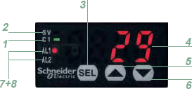 Лицевая панель терморегуляторов Zelio Control REG24